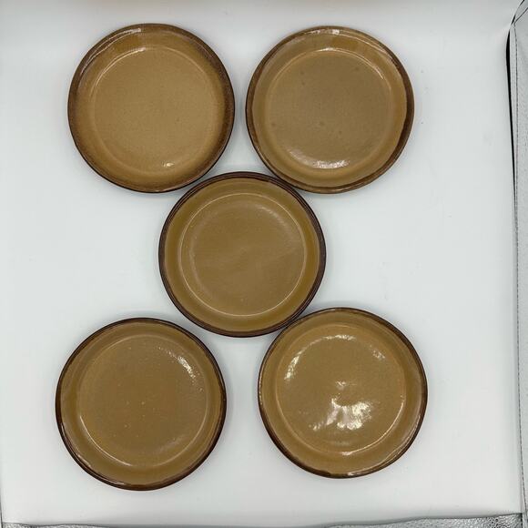 Vintage Pottery Bread & Butter Plates with lip Set of 5 - Picture 1 of 6